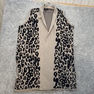 Lane Bryant Cardigan Sweater Duster 26/28 Leopard Boho Chic Lagenlook Layering